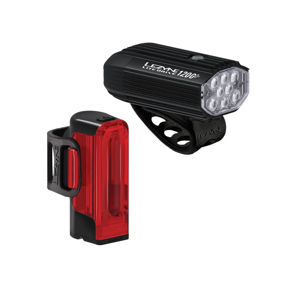lezyne-lite-drive-1200-front-strip-drive-pro-400-rear-lichtset image 1