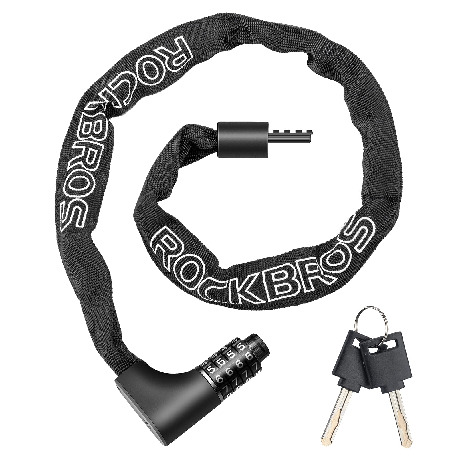 rockbros-fahrrad-kettenschloss-960mm-zahlenschloss-2-schl-ssel-heavy-duty image 1