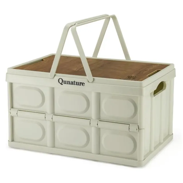 rockbros-campingbox-55l-faltbar-mit-deckel-und-holzplatte image 1