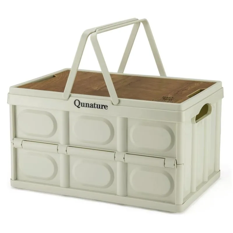 rockbros-campingbox-55l-faltbar-mit-deckel-und-holzplatte image 1