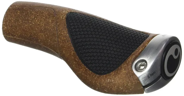 ergon-gp1-l-biokork-fahrradgriff-l-brown-black-ergonomischer-fl-gelgriff-mit-alu image 1