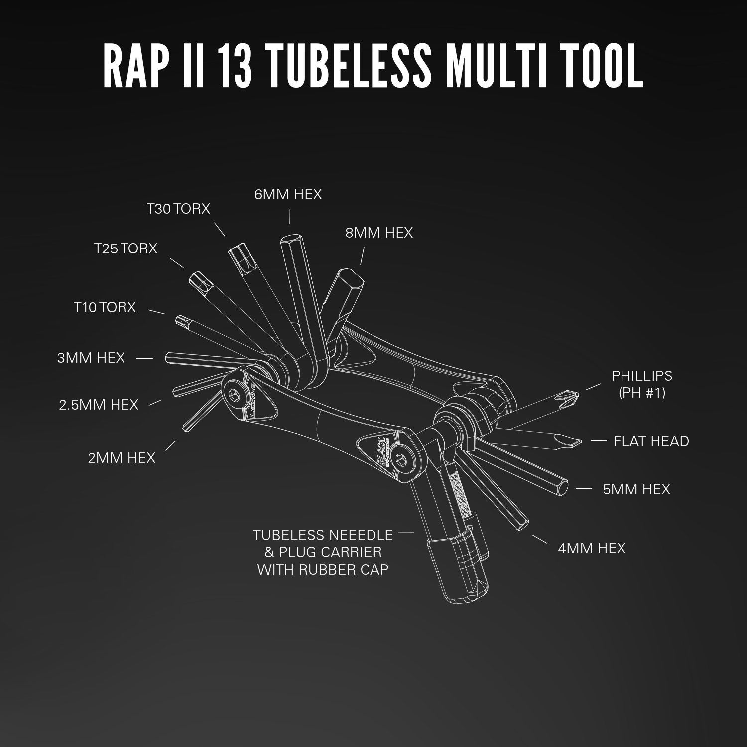lezyne-rap-ii-13-tubeless-fahrrad-multitool-mit-kettentool image 3