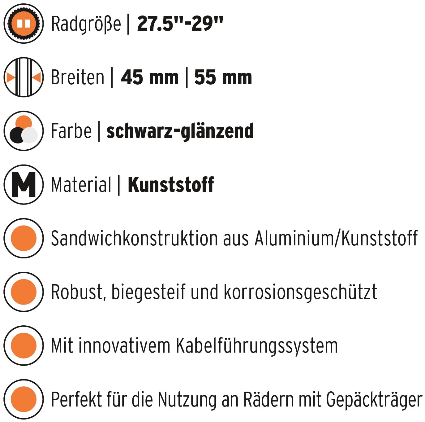 sks-germany-bluemels-cable-line-schutzblech-set-28-zoll-55mm-schwarz image 2