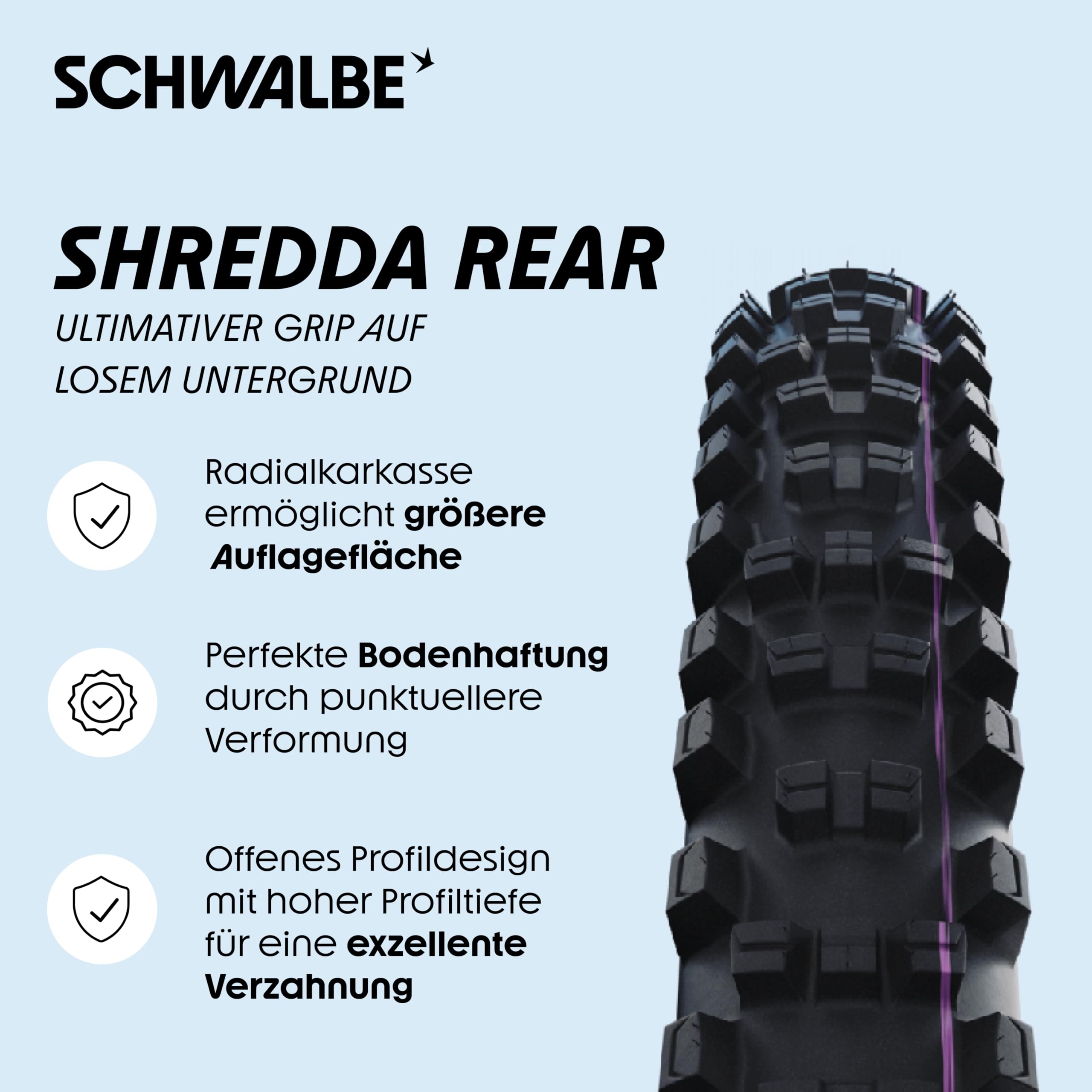 schwalbe-shredda-rear-mtb-reifen-gravity-pro-radial-mountainbike-e-mtb image 2