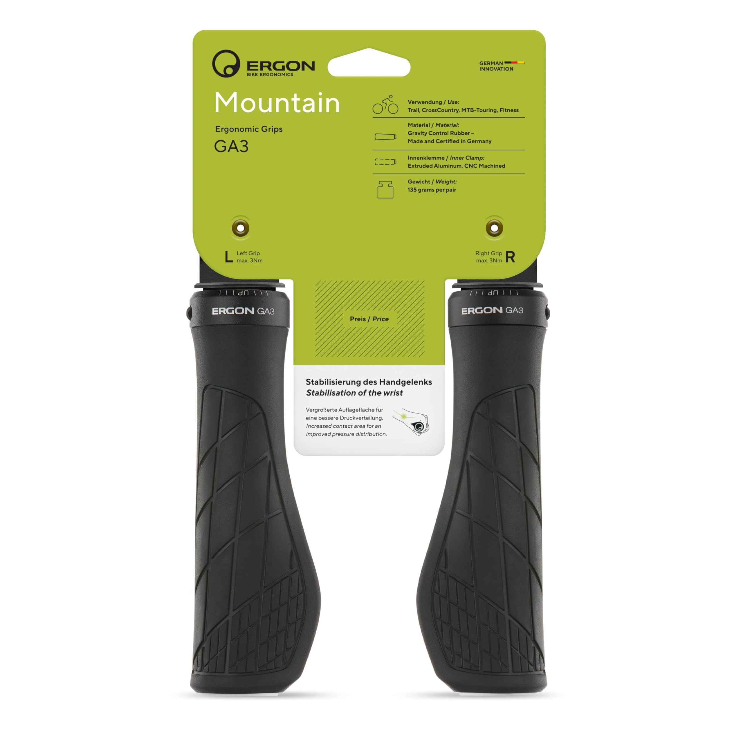 ergon-ga3-l-fahrradgriff-schwarz-l-mini-wing-mtb-all-mountain-trail image 1