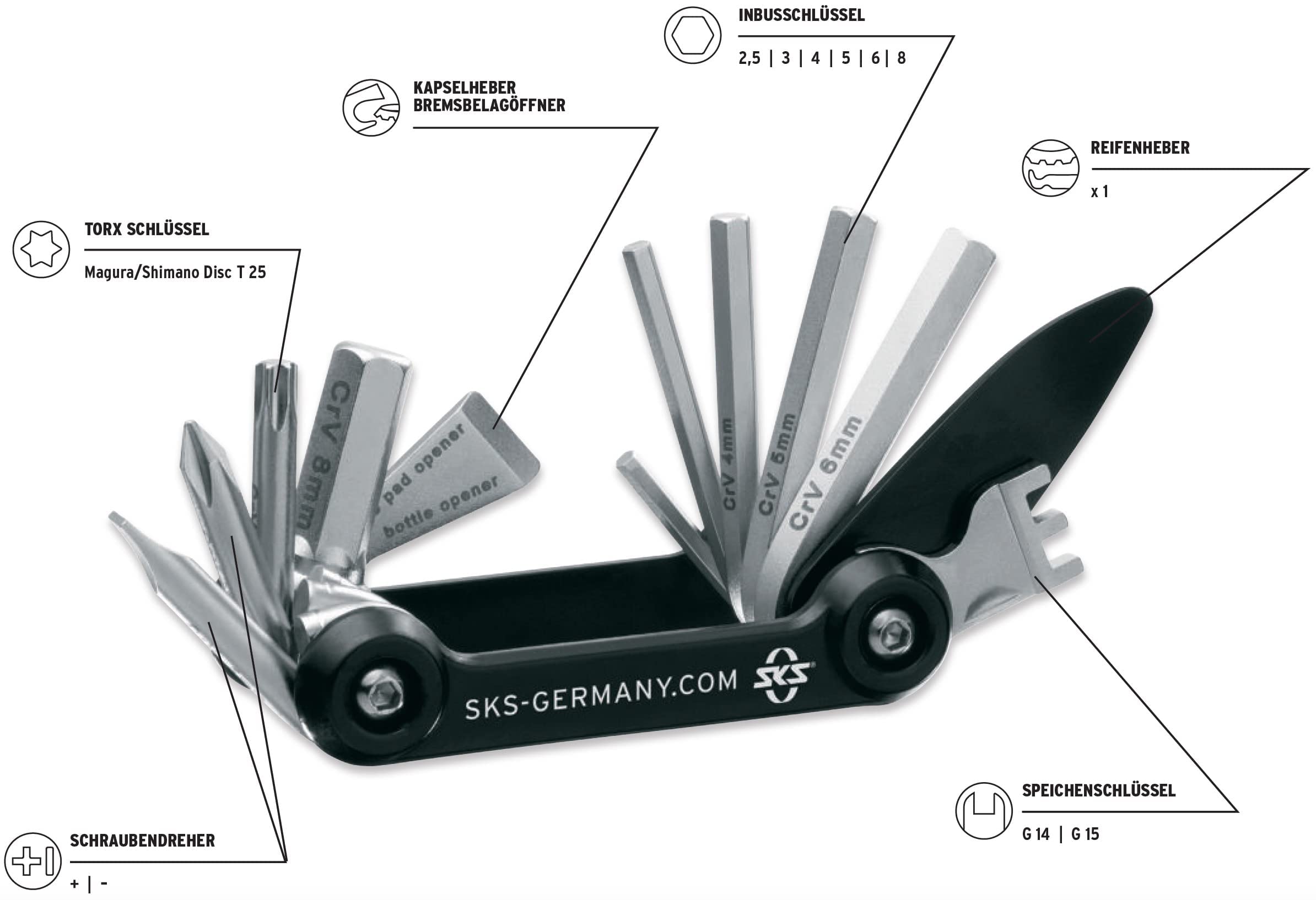 sks-germany-tom-14-mini-tool-multifunktionswerkzeug-schwarz-silber image 5