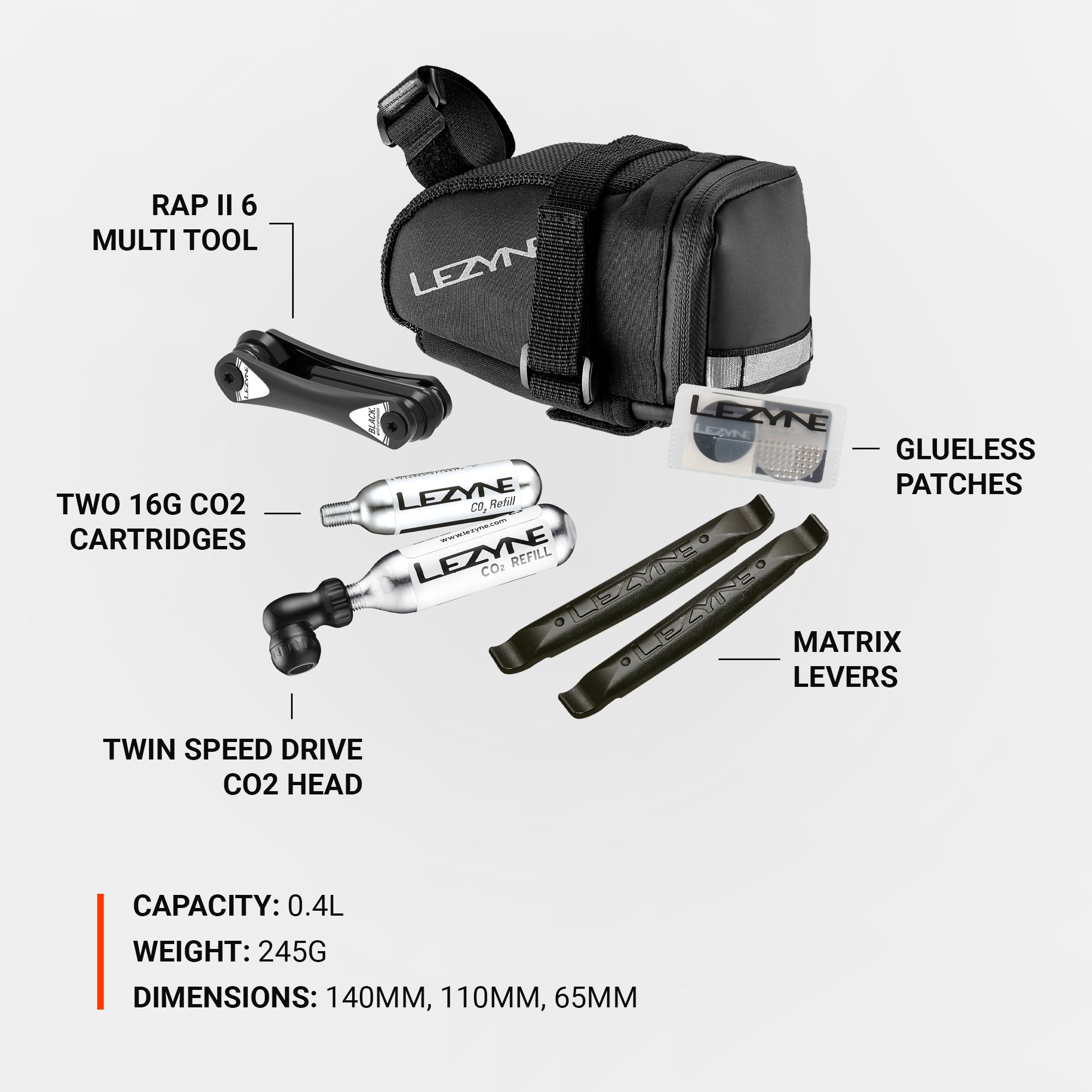 lezyne-m-caddy-co2-kit-satteltasche-mit-tool image 4