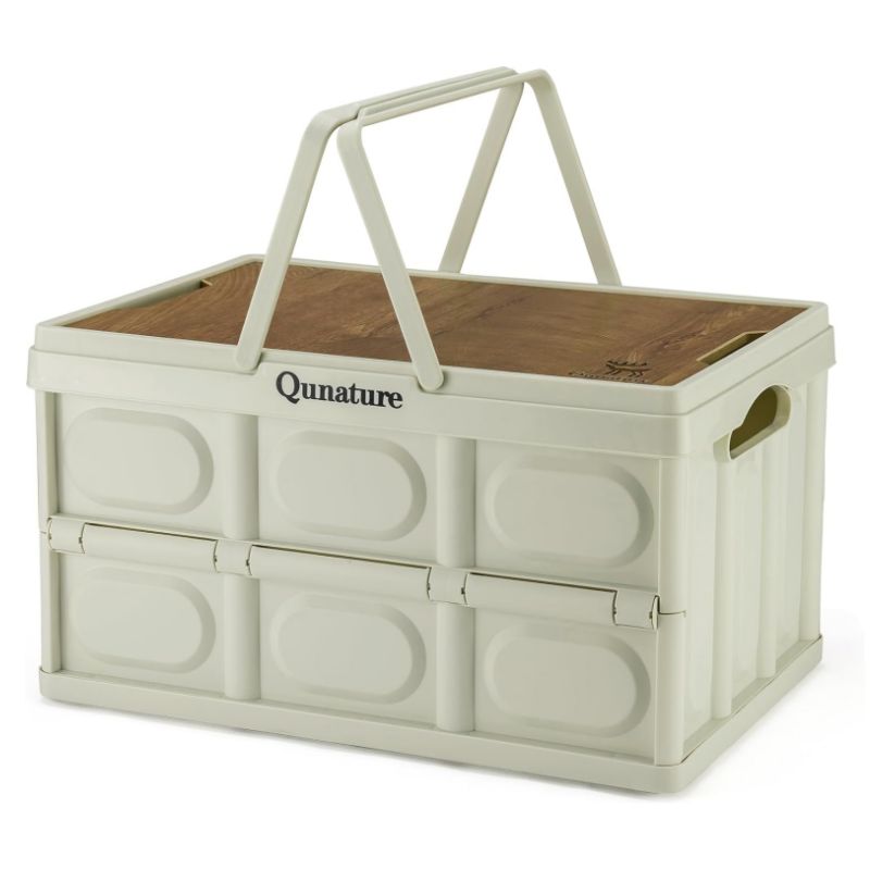 rockbros-campingbox-55l-faltbar-mit-deckel-und-holzplatte image 1