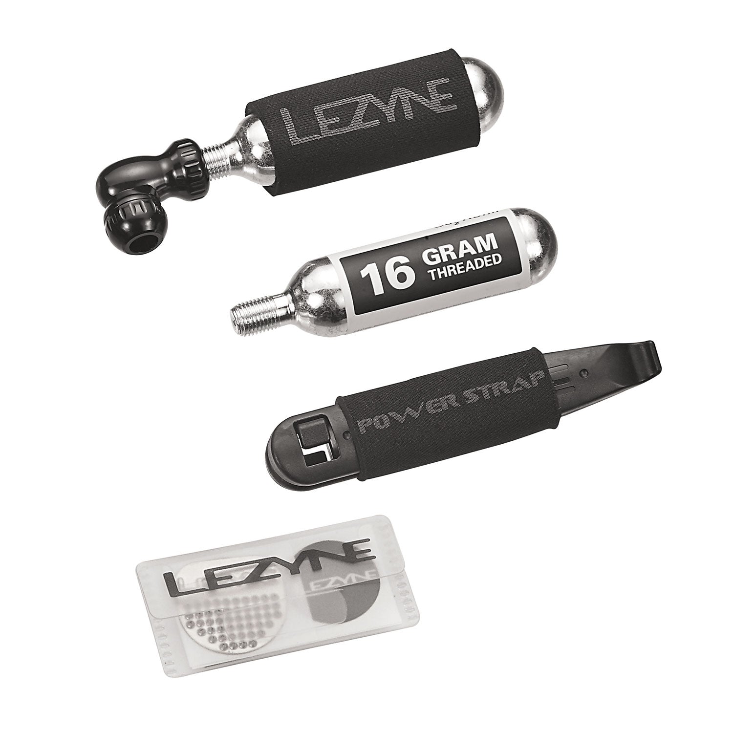 lezyne-repair-kit-co2-pumpe-2x-16g-kartuschen-reifenheber-smart-kit image 1